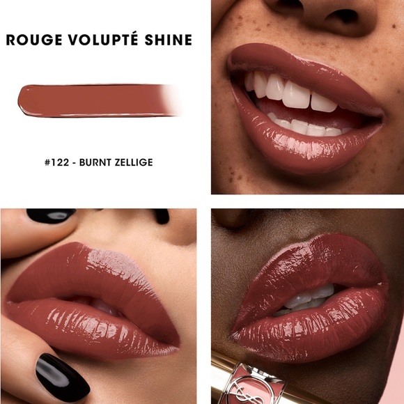 💋YSL Rouge Volupté Shine Lipstick Balm - 122 Burnt Zellige - Picture 2 of 5